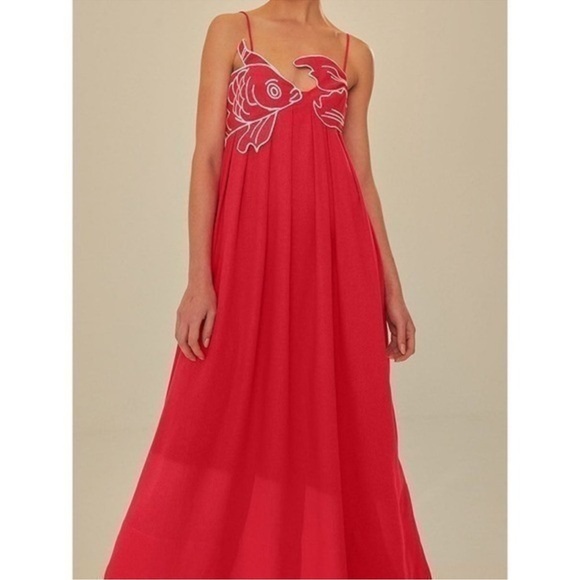 Commense Dresses & Skirts - Commense Embroidered Fish Semi-Sheer Cami Dress